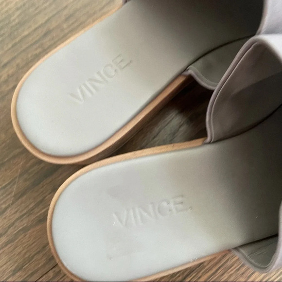 VINCE Leather Platform Slides Sandals 9.5 SASKIA PLATFORM SLIDE SANDALS, TRUFFLE - Picture 12 of 14